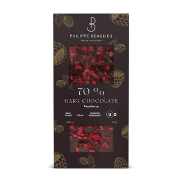 Box of 70% Dark chocolate Raspberry (10 count)