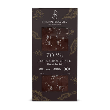 Box of 70% Dark chocolate Fleur de Sea Salt (10 count)